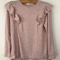 Size 4-5: Zara Light Pink Ruffled Knitted Long Sleeve Shirt