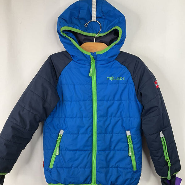 Size 5: Troll Kids Blue/Green Quilted Winter Coat