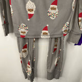 Size 6: Old Navy Grey Santa Print 2pc PJs