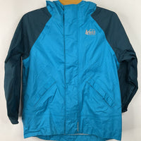 Size 4: REI Co-Op Blue Zip-Up Rain Coat
