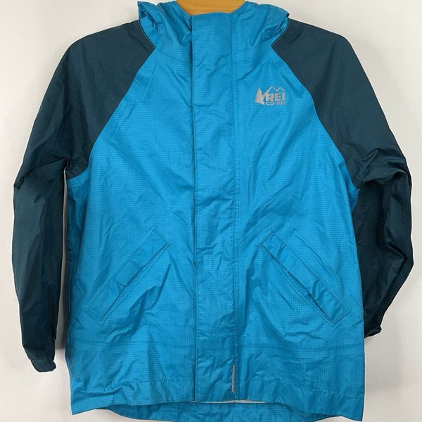 Size 4: REI Co-Op Blue Zip-Up Rain Coat