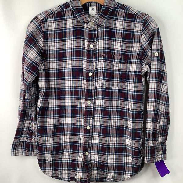 Size 12: Gap Red/Blue/Yellow Flannel Button-Up Long Sleeve Shirt