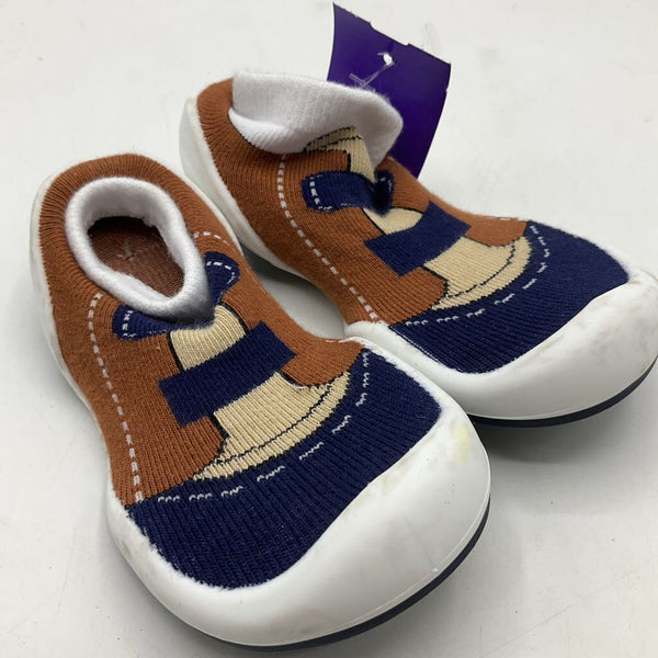Size 8: Komuello Brown/Blue Rubber Sole Shoes