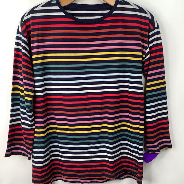 Size 12: Primary Blue/Colorful Striped Long Sleeve Dress