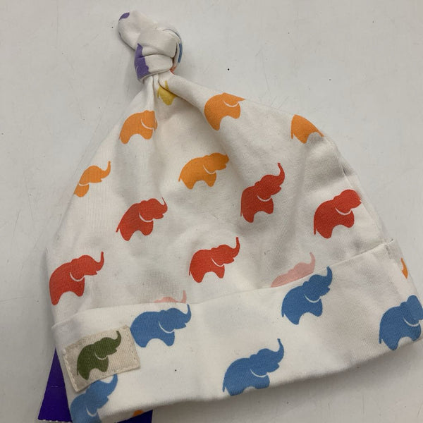 Size S: Monica & Andy Creme/Multicolor Elephant Baby Hat