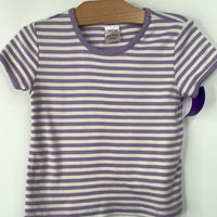 Size 4 (100): Hanna Andersson White/Purple Striped T-Shirt