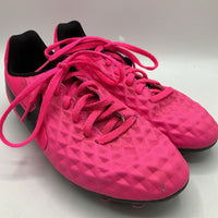 Size 3Y: Nike Pink/Black Lace-Up Soccer Cleats
