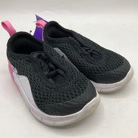 Size 4: Nike Black/White/Pink Slip-On Sneakers
