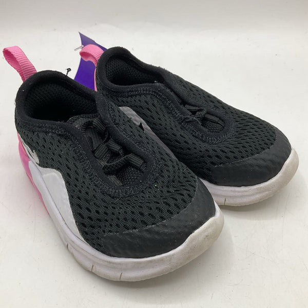 Size 4: Nike Black/White/Pink Slip-On Sneakers