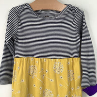 Size 12-18m: Tea Blue Striped/Yellow Floral Romper