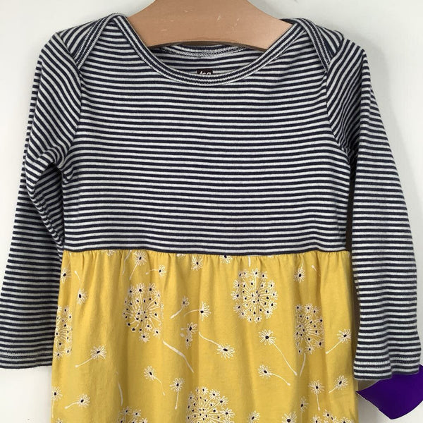 Size 12-18m: Tea Blue Striped/Yellow Floral Romper