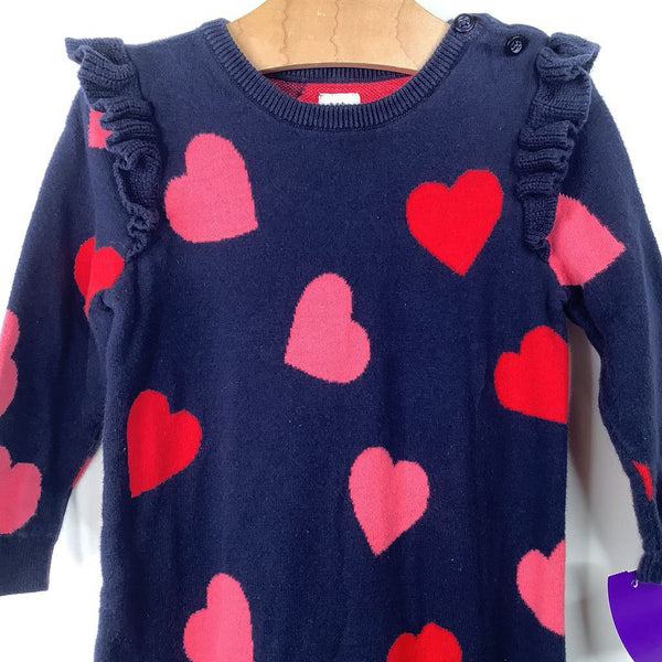 Size 12-18m: Gap Blue/Pink Hearts Print Knitted Romper