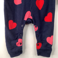 Size 12-18m: Gap Blue/Pink Hearts Print Knitted Romper