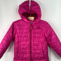 Size 2: The North Face Pink Fuzzy/Quilted Reversible Winter Coat