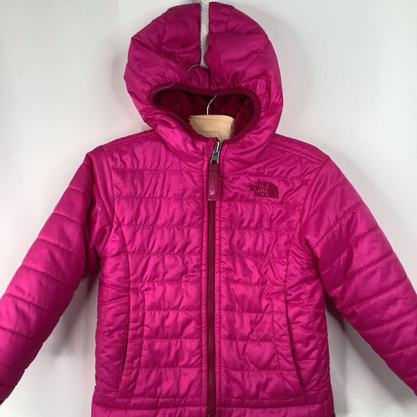 Size 2: The North Face Pink Fuzzy/Quilted Reversible Winter Coat