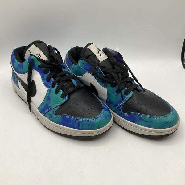 Size 7Y: Jordan Black/White/Blue Lace-Up Sneakers