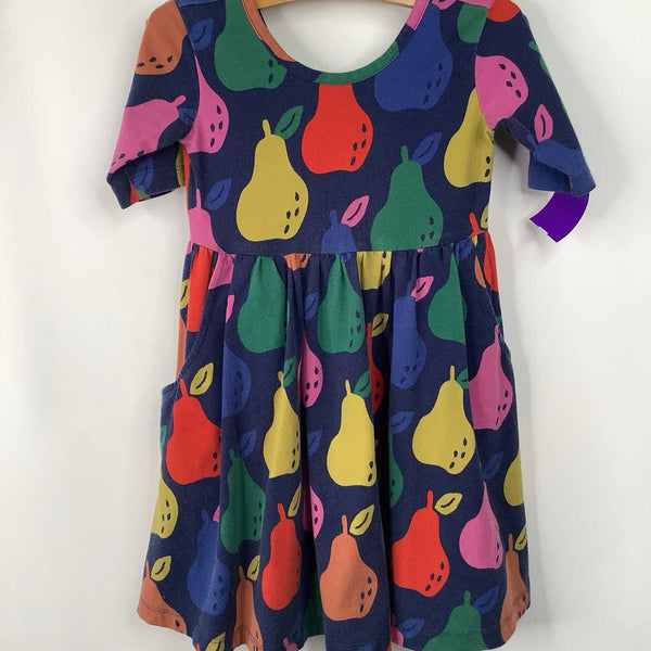 Size 4 (100): Hanna Andersson Blue/Colorful Fruit Half Sleeve Dress
