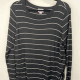 Size L: Isabell Black/White Striped Long Sleeve Shirt