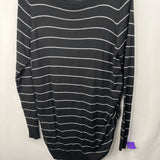 Size L: Isabell Black/White Striped Long Sleeve Shirt