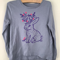 Size 6: Tea Blue Rabbit Print Long Sleeve Shirt