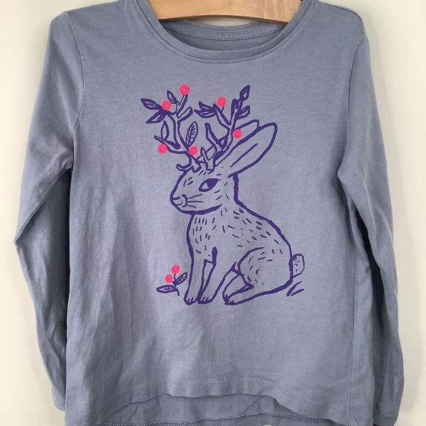 Size 6: Tea Blue Rabbit Print Long Sleeve Shirt