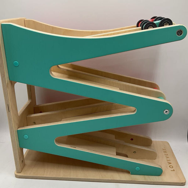 Lovevery Wooden Race & Chase Ramp/Cars
