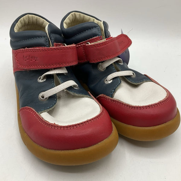 Size 11.5: Bobux White/Red/Blue Velcro Strap Shoes