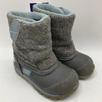 Size 6: See Kai Run Grey/Blue Velcro Strap Snow Boots