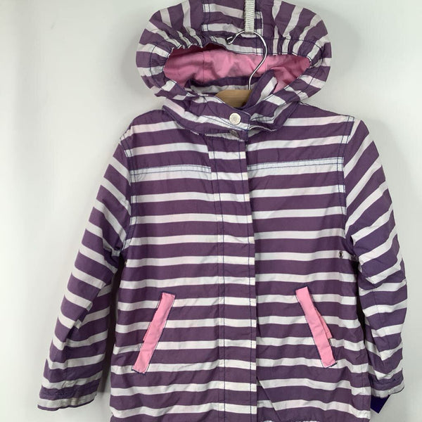 Size 3-4: Mini Boden Purple/White/Pink Rain Coat