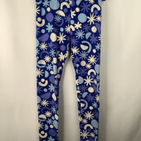 Size 10 (140): Hanna Andersson Blue/White Snow Flake Leggings