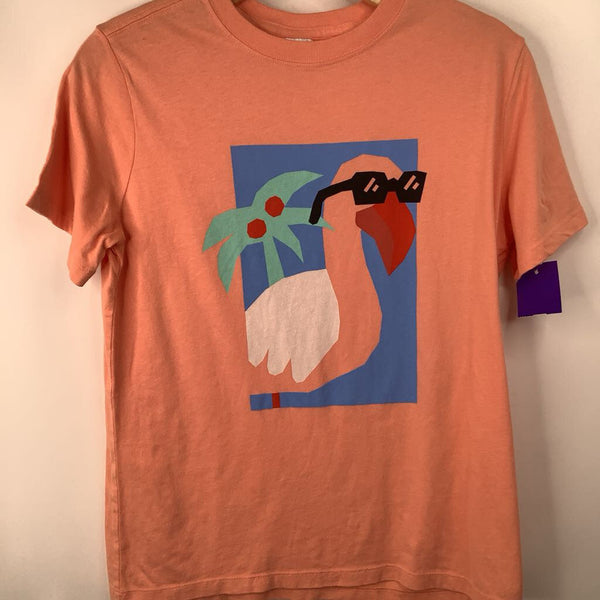 Size 12 (150): Hanna Andersson Pink/Orange Flamingo Print T-Shirt