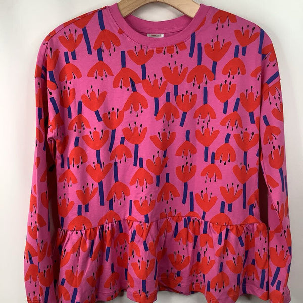 Size 12 (150): Hanna Andersson Pink/Red/Blue Floral Long Sleeve Dress