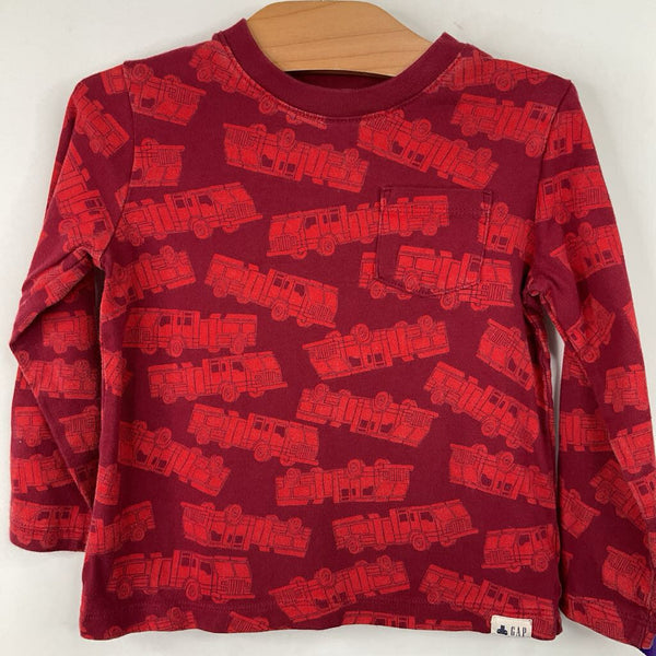 Size 3: Gap Red Vehicles Long Sleeve Shirt