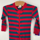Size 18-24m (80): Hanna Andersson Teal/Red Striped 1pc PJs