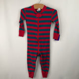 Size 18-24m (80): Hanna Andersson Teal/Red Striped 1pc PJs