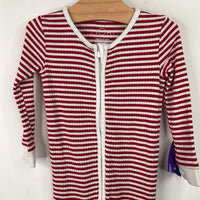 Size 12-18m: Mori Red/White Striped 1pc PJs
