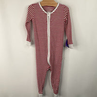 Size 12-18m: Mori Red/White Striped 1pc PJs