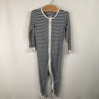 Size 12-18m: Mori Blue/White Striped 1pc PJs