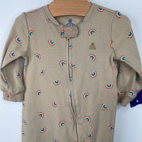 Size 3-6m: Gap Tan Rainbow Print 1pc Footy PJs