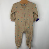 Size 3-6m: Gap Tan Rainbow Print 1pc Footy PJs