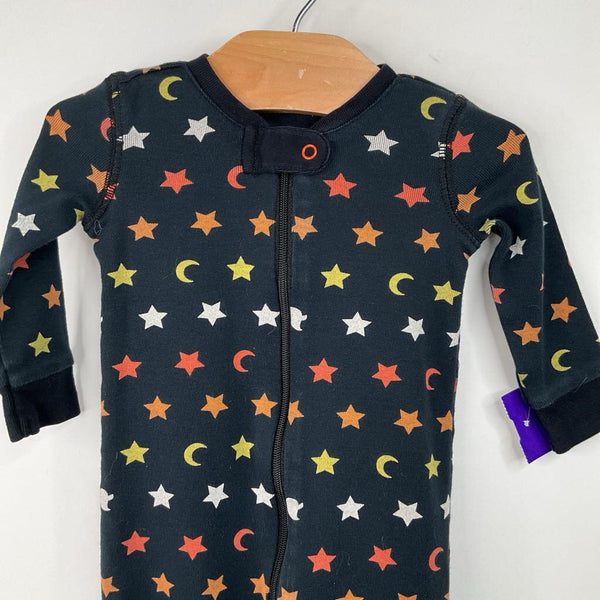 Size 3-6m: Primary Dark Blue/Colorful Stars 1pc Footy PJs