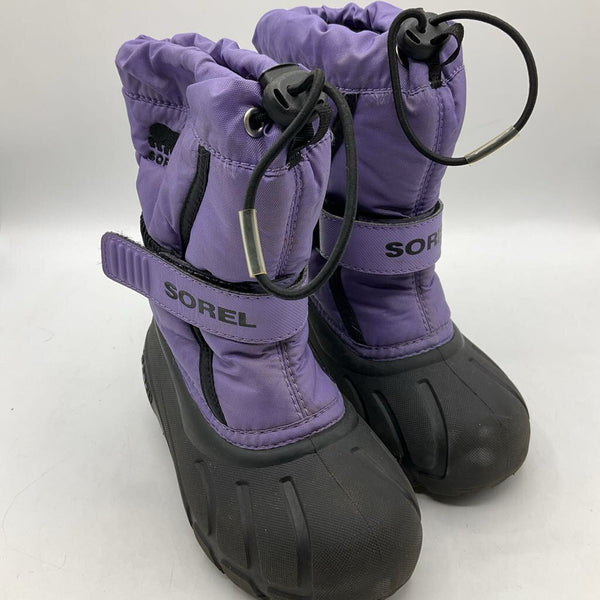 Size 10: Sorel Purple/Black Toggle/Velcro Strap Snow Boots