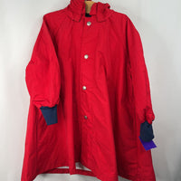 Size 4-5: Red Button-Up Long Rain Coat