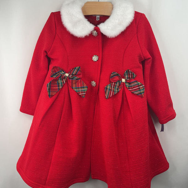 Size 4: Blueberi Boulevard Red Plaid/White Tulle Tank Dress w/ Red Coat