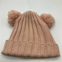 Size S: Pink Knitted Pom Pom Beanie
