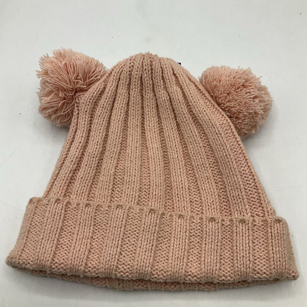 Size S: Pink Knitted Pom Pom Beanie