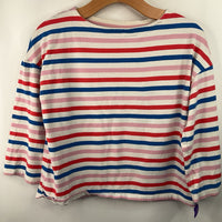 Size 13-14y: Boden White/Multi Striped Long Sleeve Shirt