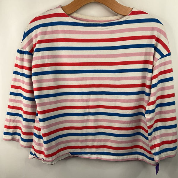 Size 13-14y: Boden White/Multi Striped Long Sleeve Shirt