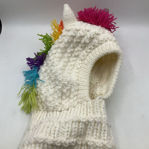 Size O/S: Andes Gifts White/Rainbow Unicorn Balaclava
