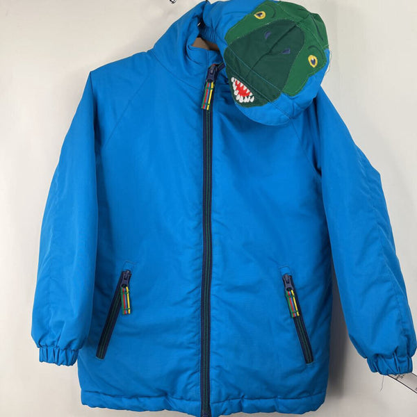Size 6-7: Boden Blue Dinosaur Sherpa Lined Poly Fill Zip Up Coat